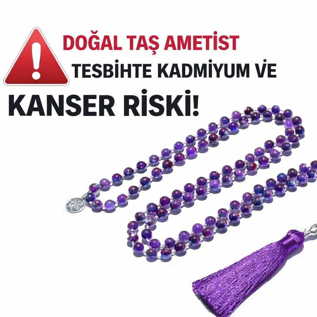 Doğal Taş Ametist Tesbihte Kadmiyum ve Kanser Riski!