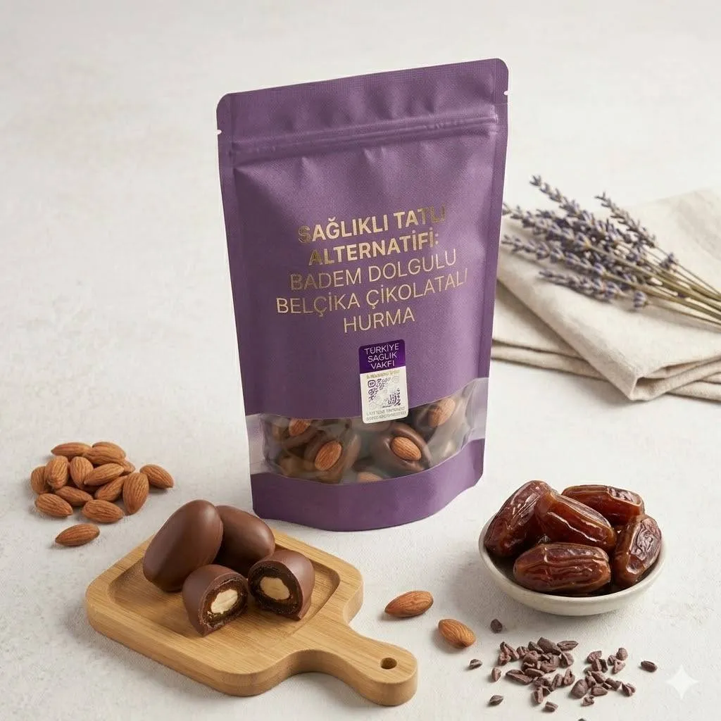 Sağlıklı Tatlı Alternatifi: Badem Dolgulu Belçika Çikolatalı Hurma